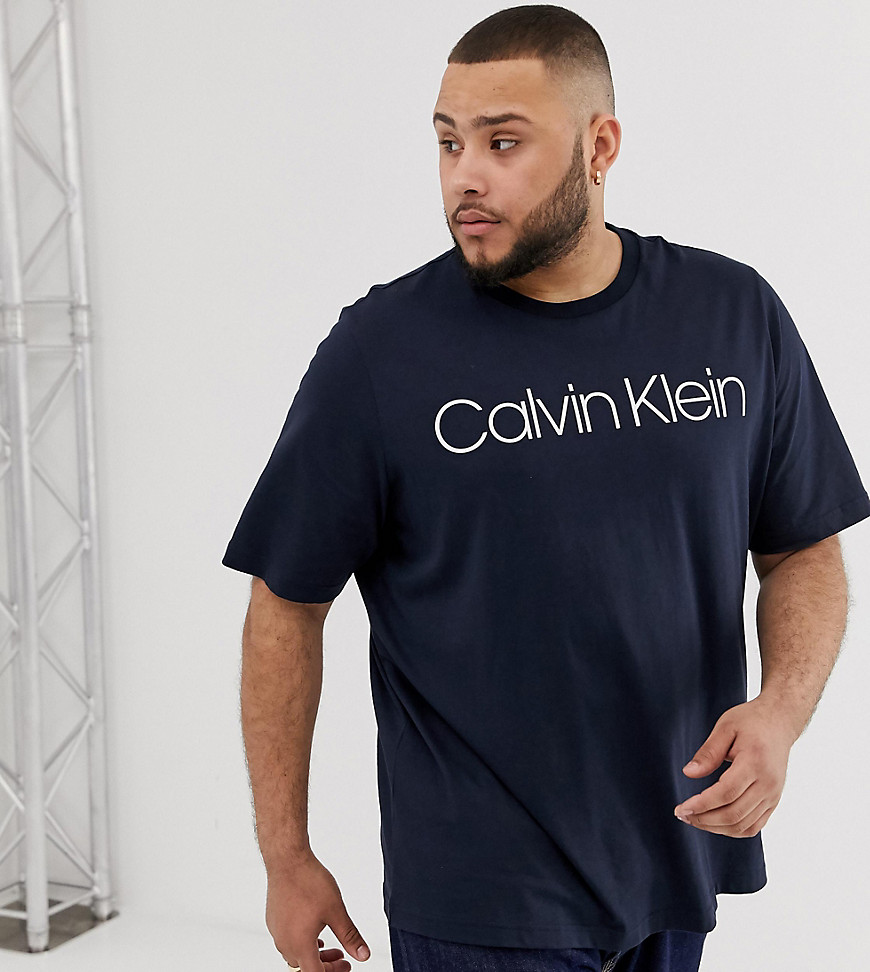 Calvin Klein large logo crew neck t-shirt in navy