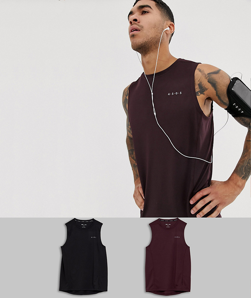 ASOS 4505 training sleeveless t-shirt with quick dry 2 pack save