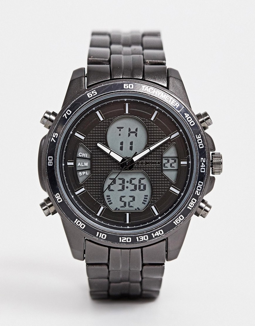 Steve Madden mens digital watch with black dial