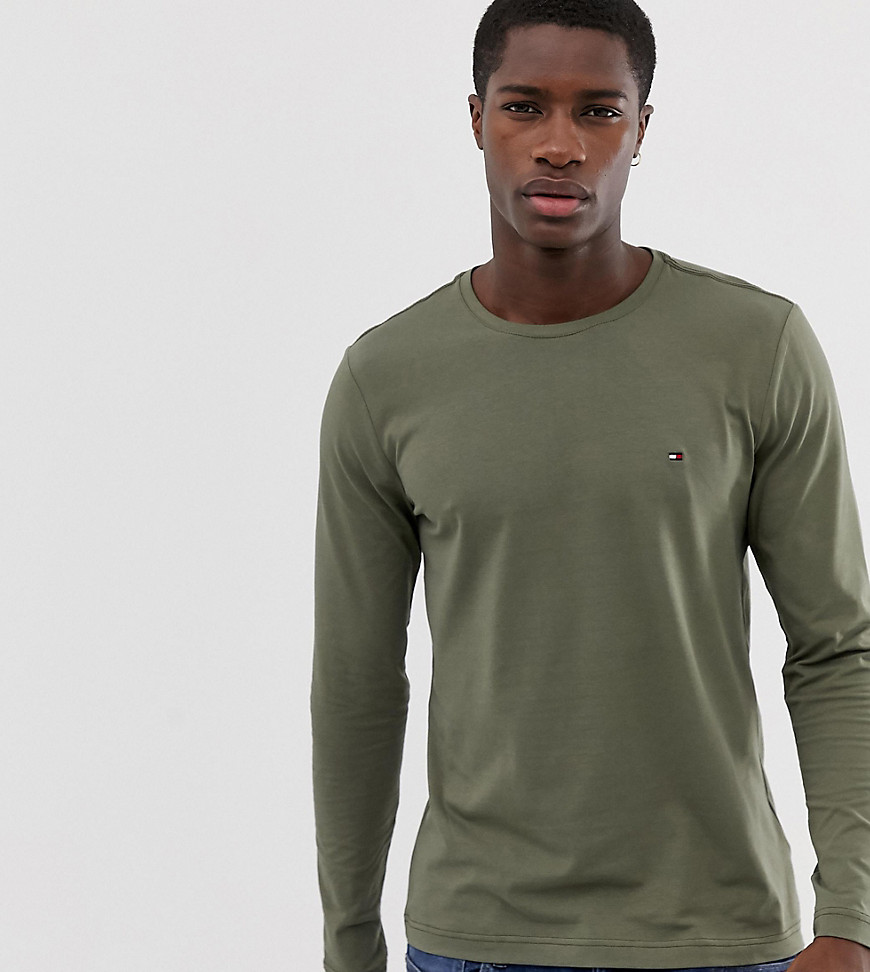 Tommy Hilfiger Exclusive to Asos long sleeve top pique icon flag log in dusty olive