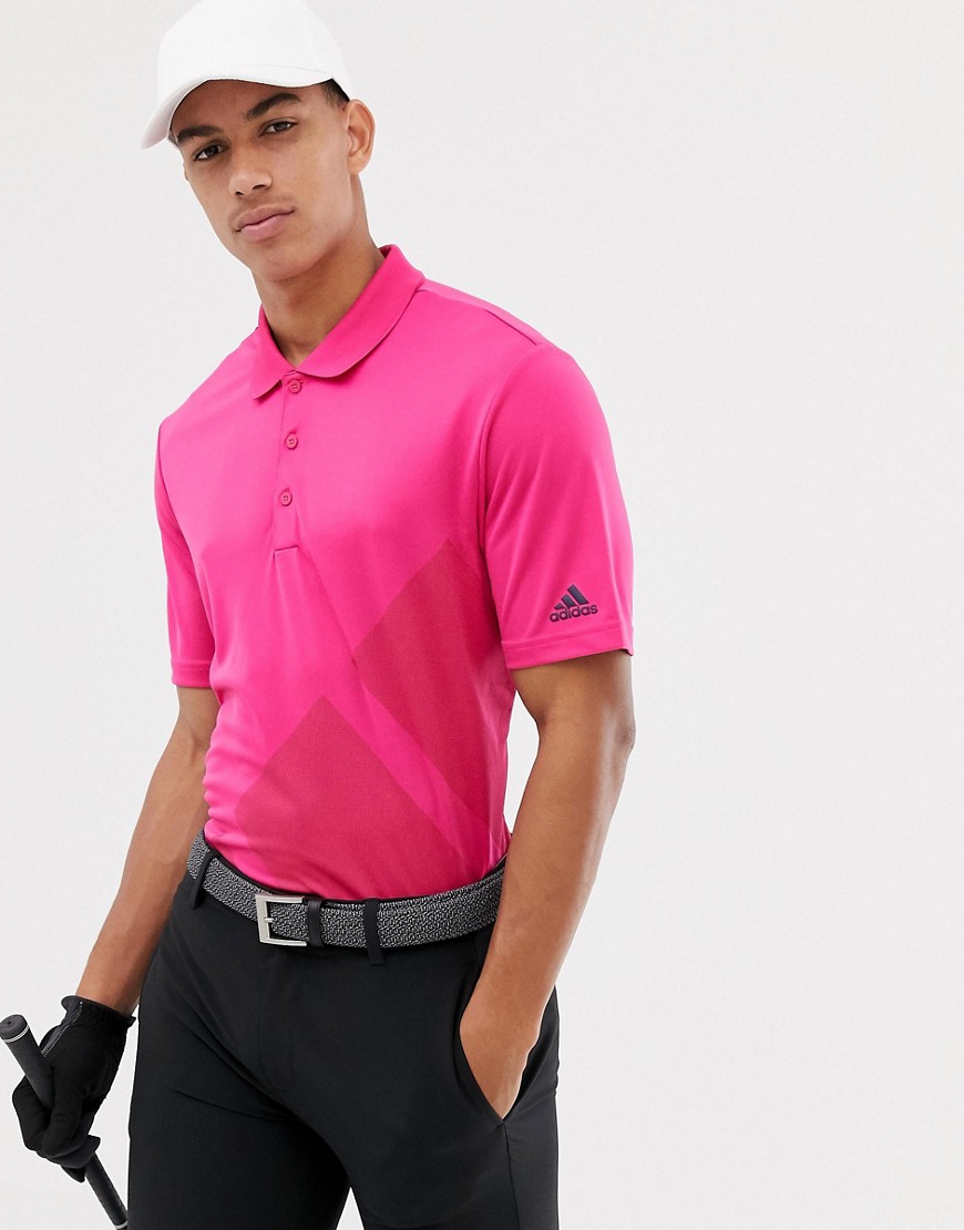 adidas Golf Bold Logo Polo In Pink