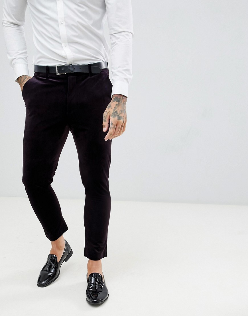 Gianni Feraud Skinny Fit Velvet Suit Trouser