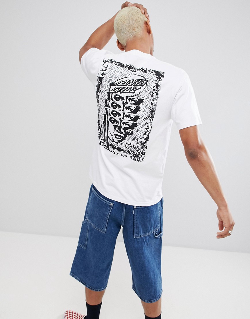 Santa Cruz T-Shirt With Creeper Back Print In White - White
