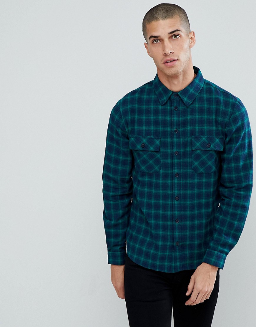 Another Influence Flannel Check Shirt with Twin Pocket