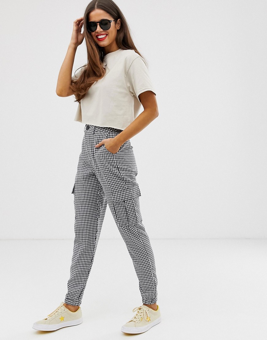 Daisy Street relaxed cargo trousers in gingham