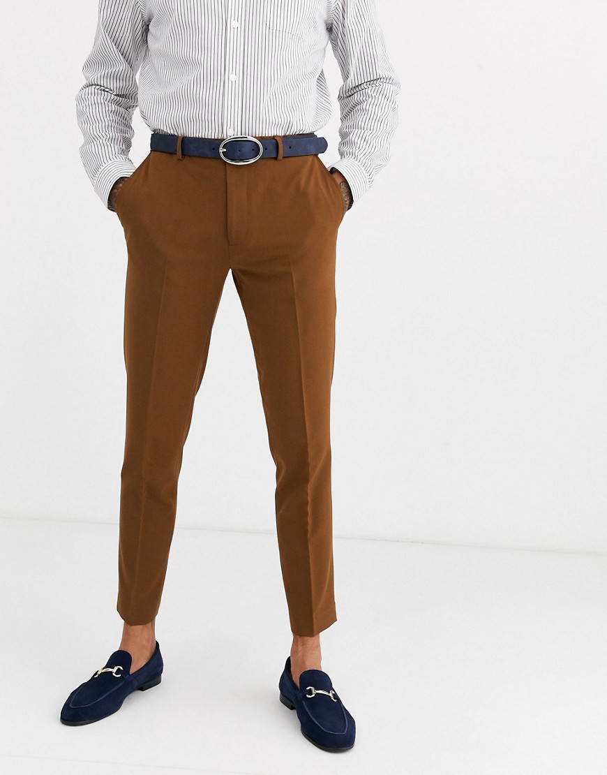 Burton Menswear skinny fit trousers in tan