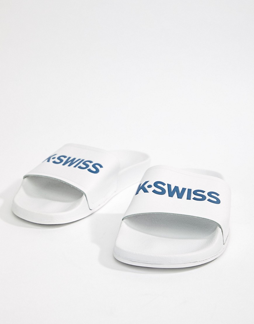 K-Swiss Logo Sliders In White