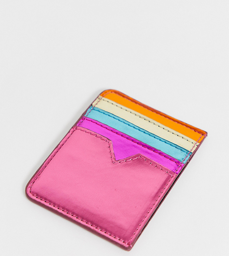 Skinnydip metallic rainbow card holder