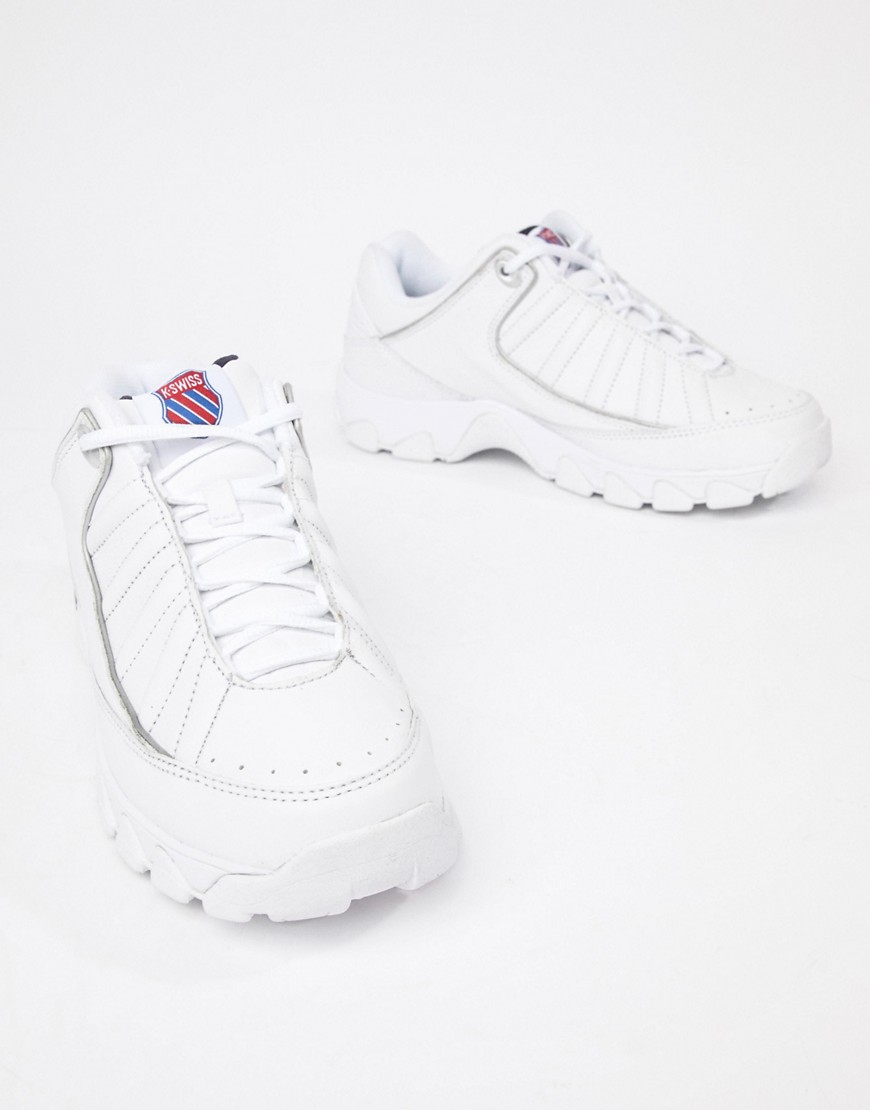 K-Swiss ST529 heritage chunky sole trainers in white