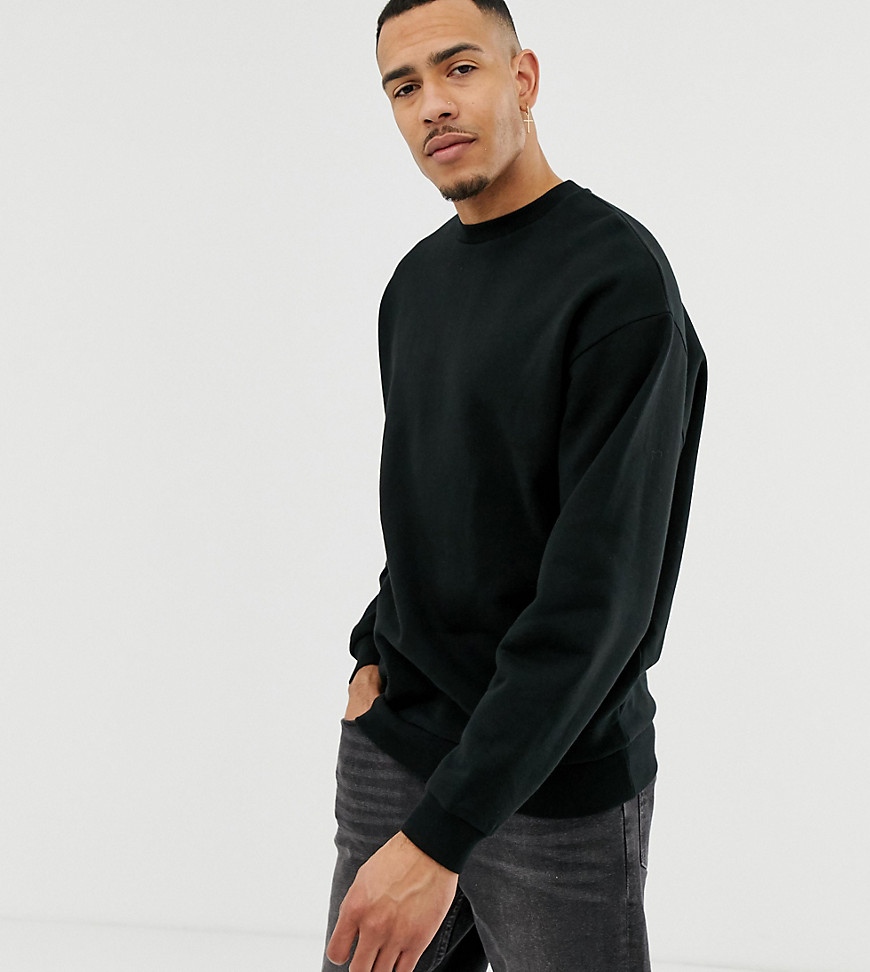 ASOS DESIGN Tall oversized sweatshirt in black