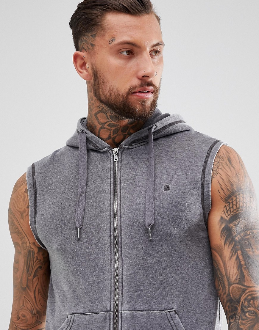 Blend wash out sleeveless hoodie