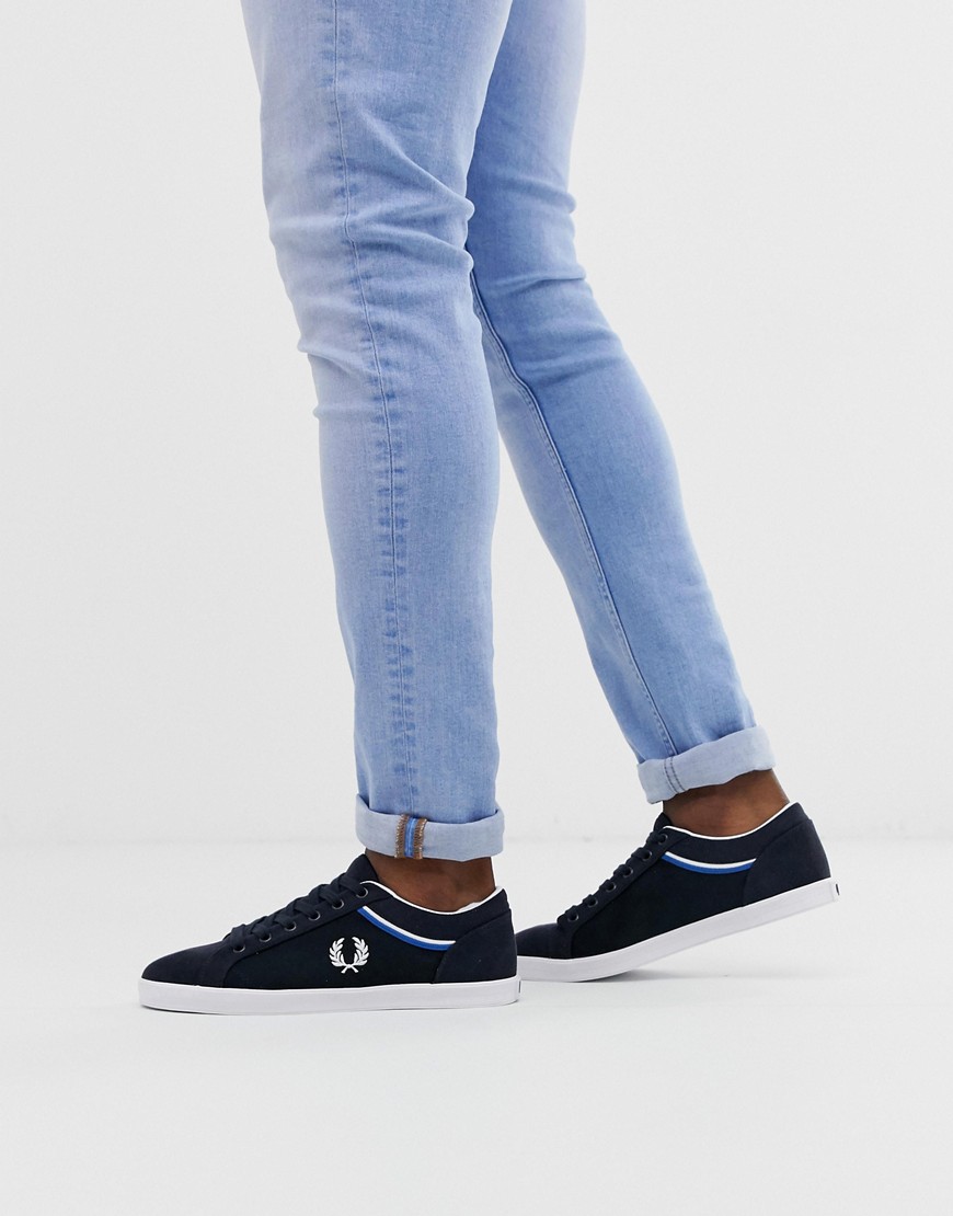 Fred Perry baseline canvas trainers in navy