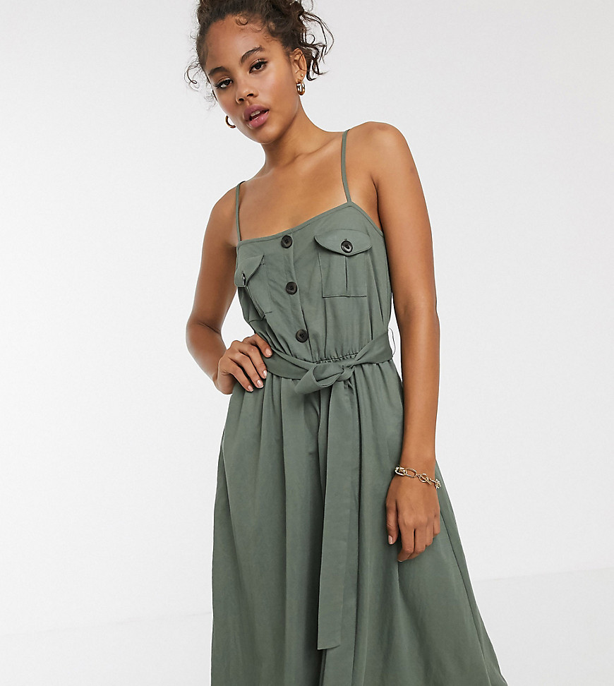 ASOS DESIGN Tall exclusive midi utility belted sundress