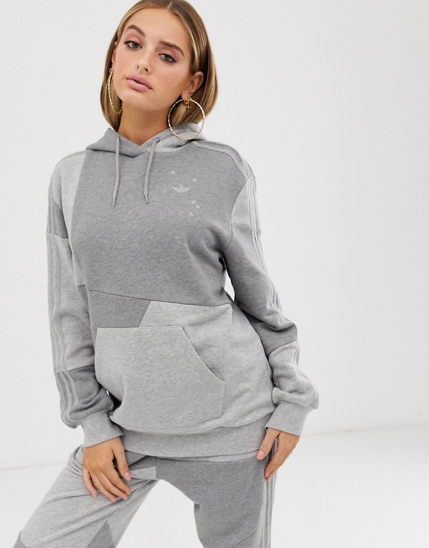 adidas Originals x Danielle Cathari deconstructed hoodie in grey