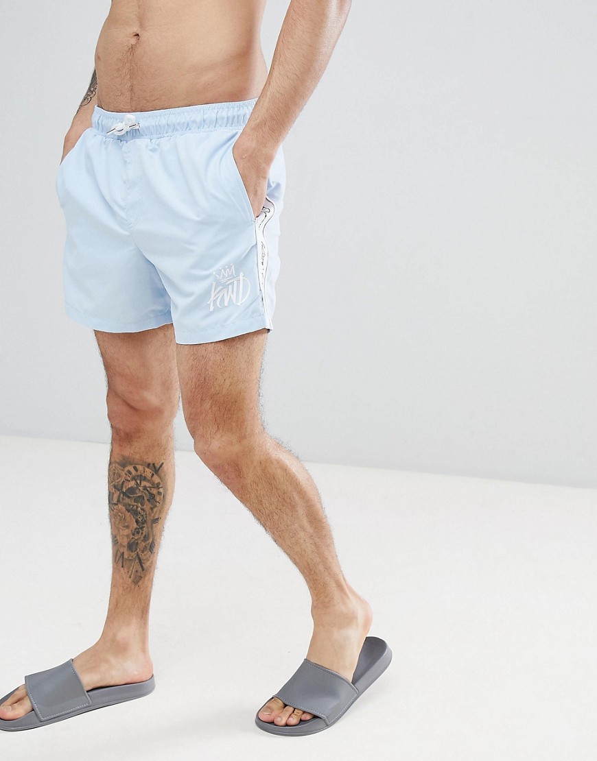 Kings Will Dream Higson Swim Shorts In Blue With Side Stripes