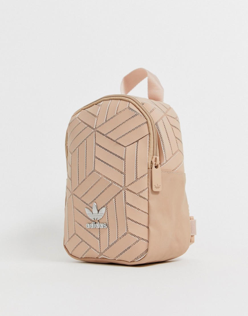 adidas Originals 3D geometric mini backpack in cream
