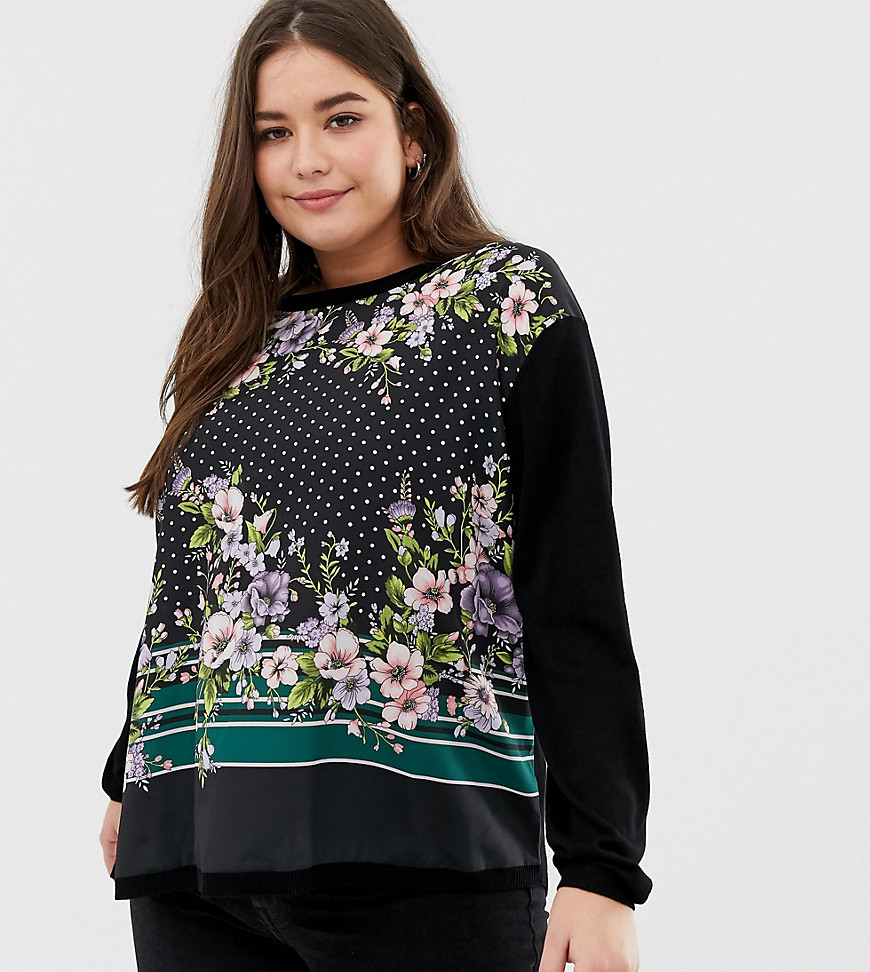 Oasis Curve floral woven sweatshirt