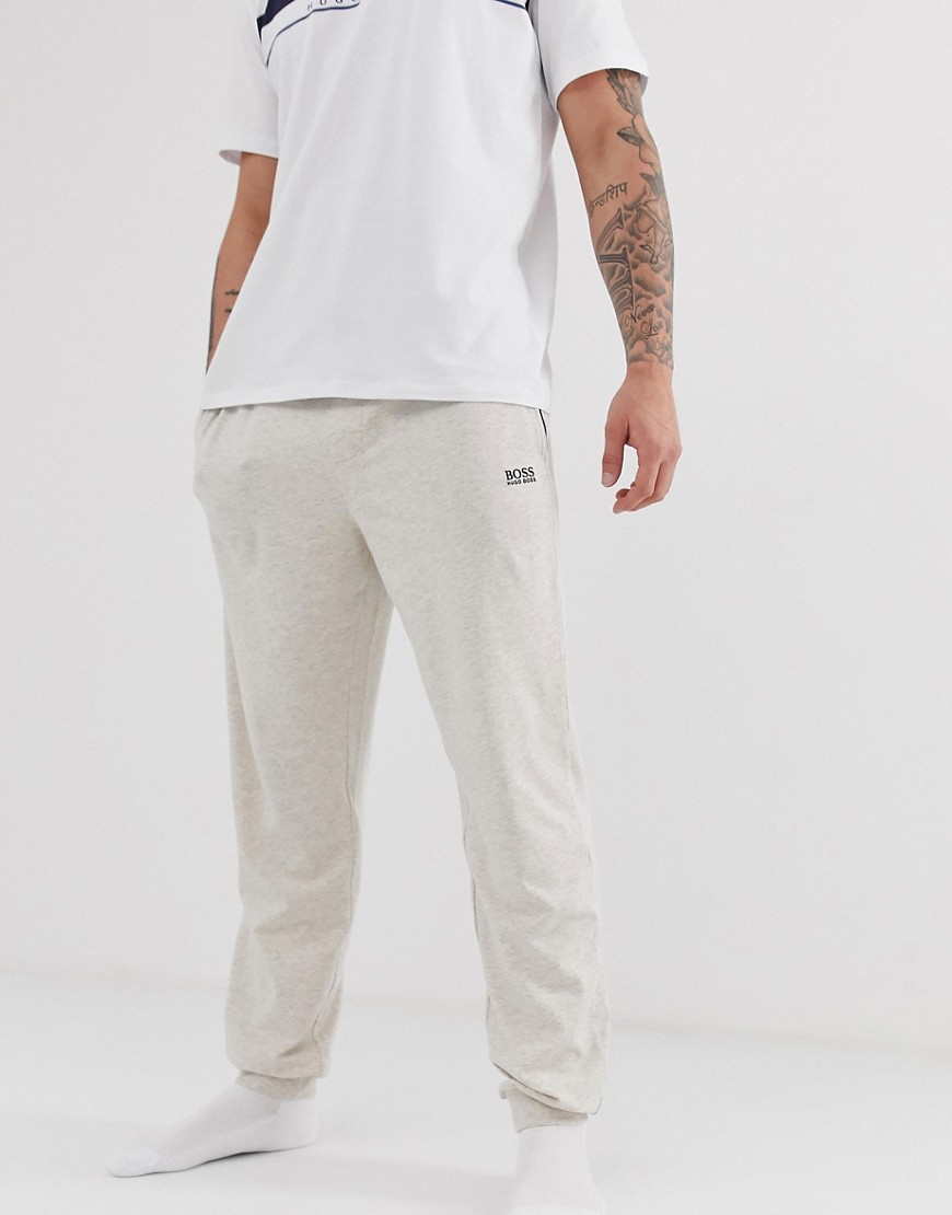 BOSS bodywear logo cuffed joggers in grey
