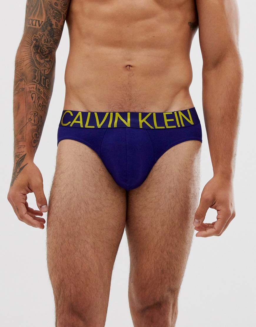 Calvin Klein Statement 1981 Cotton logo waistband briefs in purple
