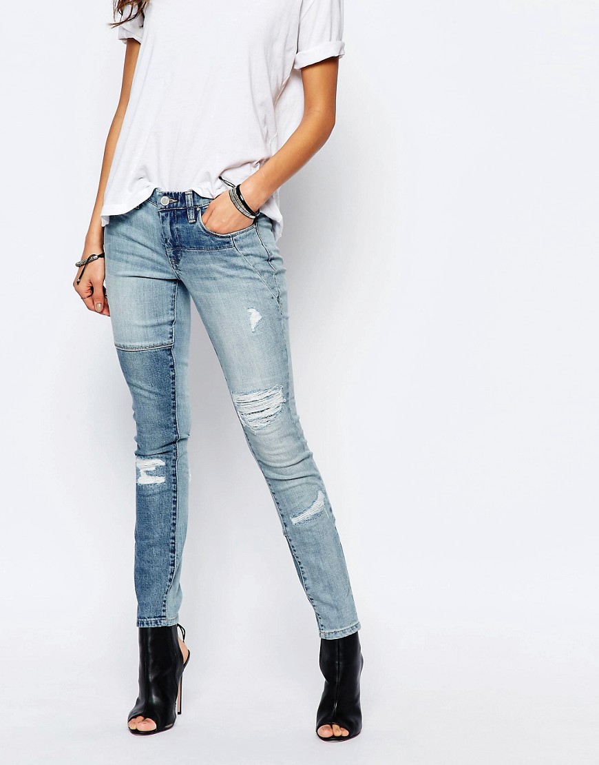 BLANK NYC | Blank NYC Patchwork Distressed Skinny Jeans at ASOS