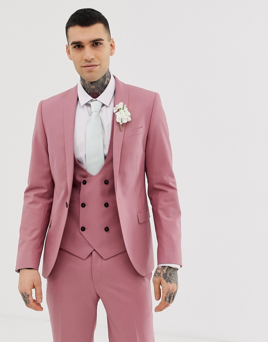 Twisted Tailor Ellroy super skinny suit jacket in dusky pink
