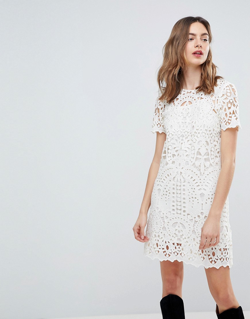 Deby Debo Guipure Lace Shift Dress - Off white