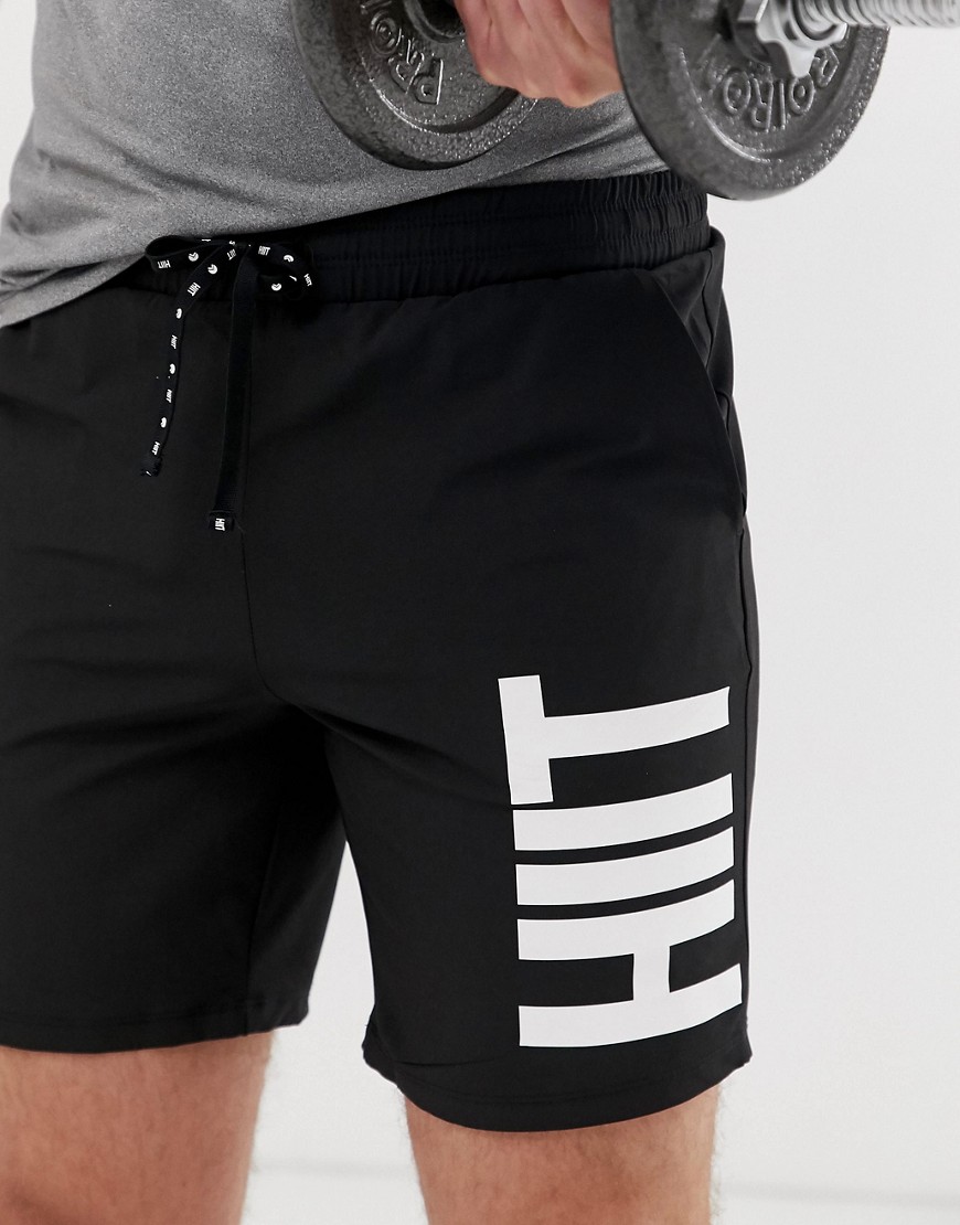 HIIT logo woven shorts in black