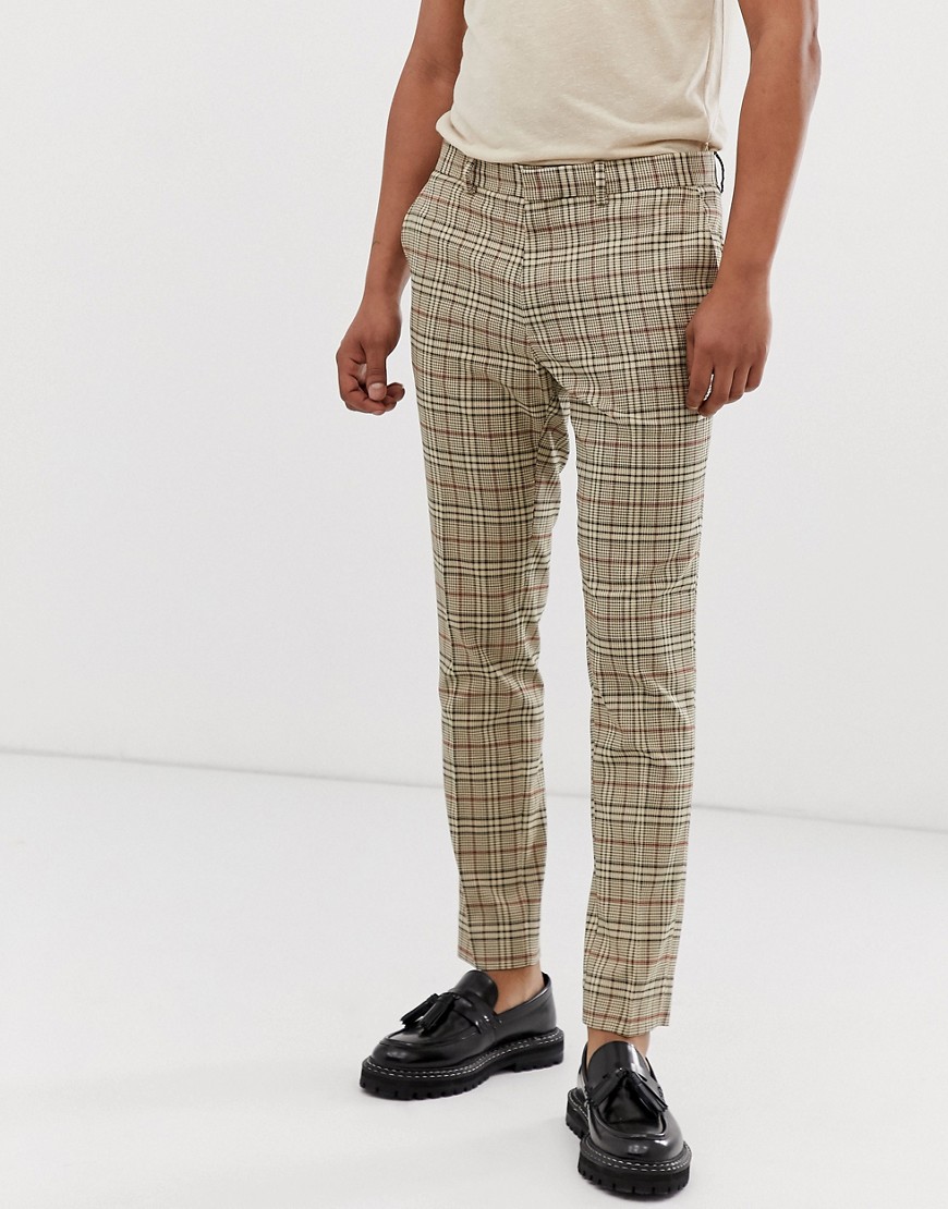 River Island skinny fit trousers in heritage check