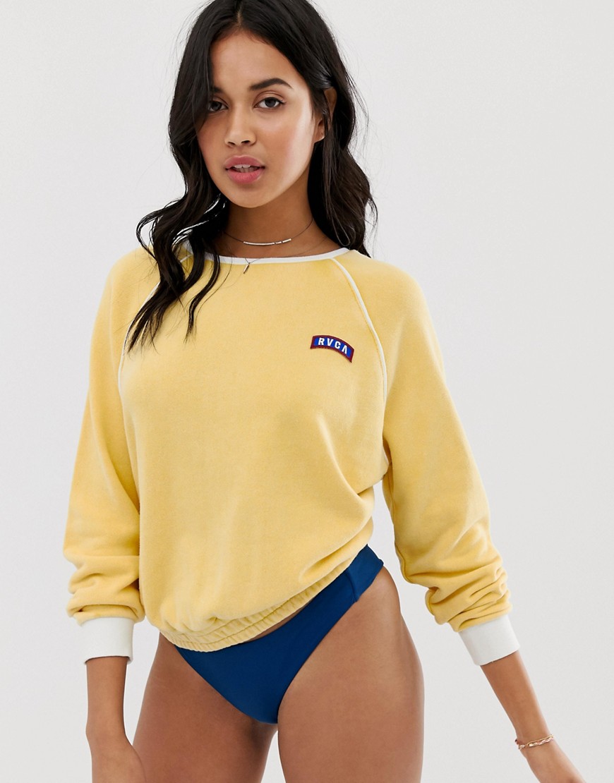 RVCA hangtown sweatshirt in yellow