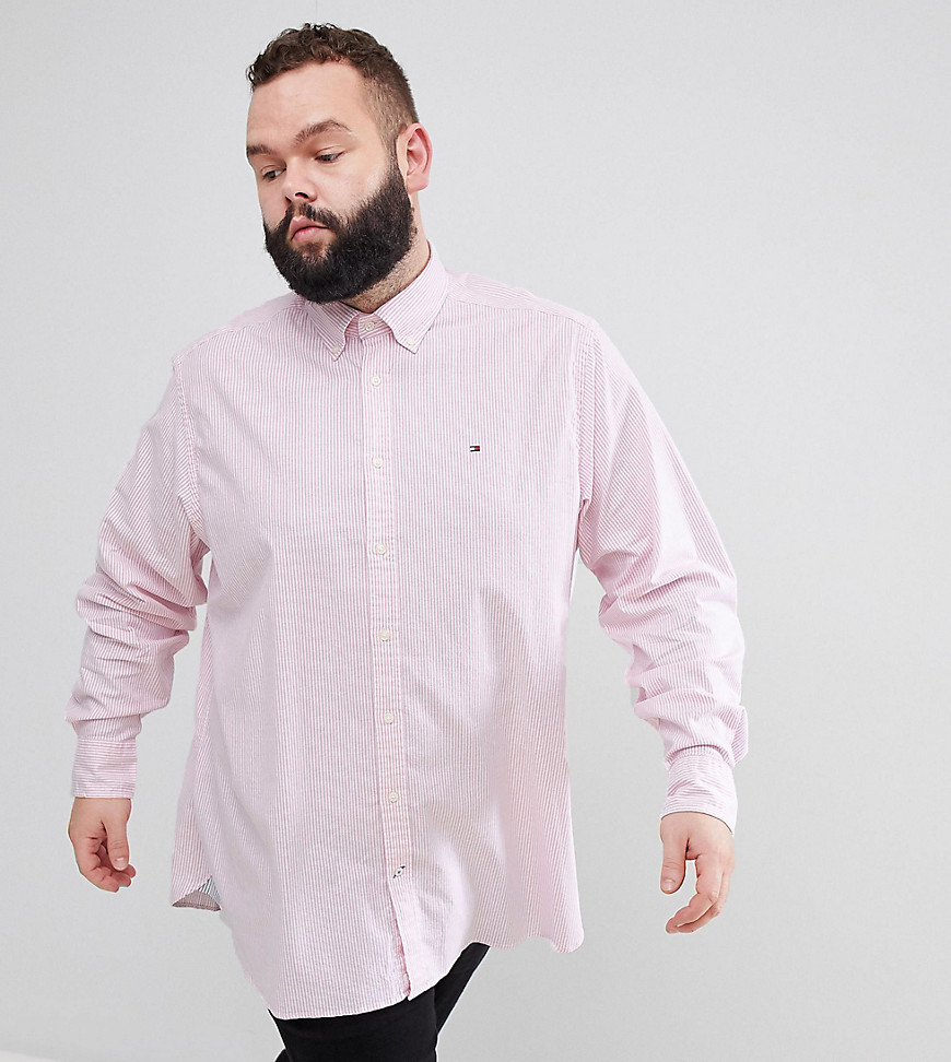 Tommy Hilfiger Big & Tall Ithaca Stripe Shirt Regular Fit in Pink
