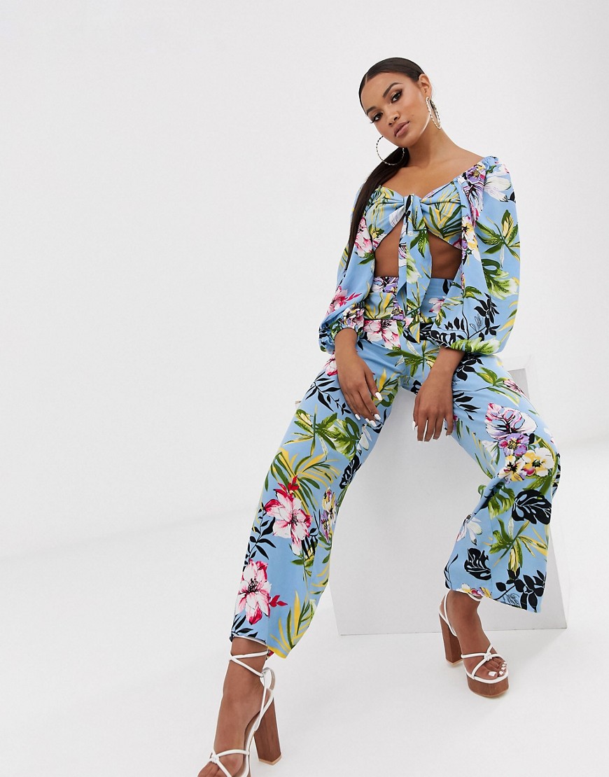 Lasula wide leg trouser in summer floral print