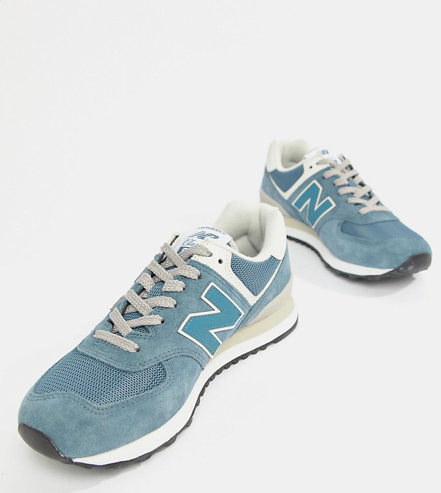 New Balance Blue Suede 574 Trainers - Green