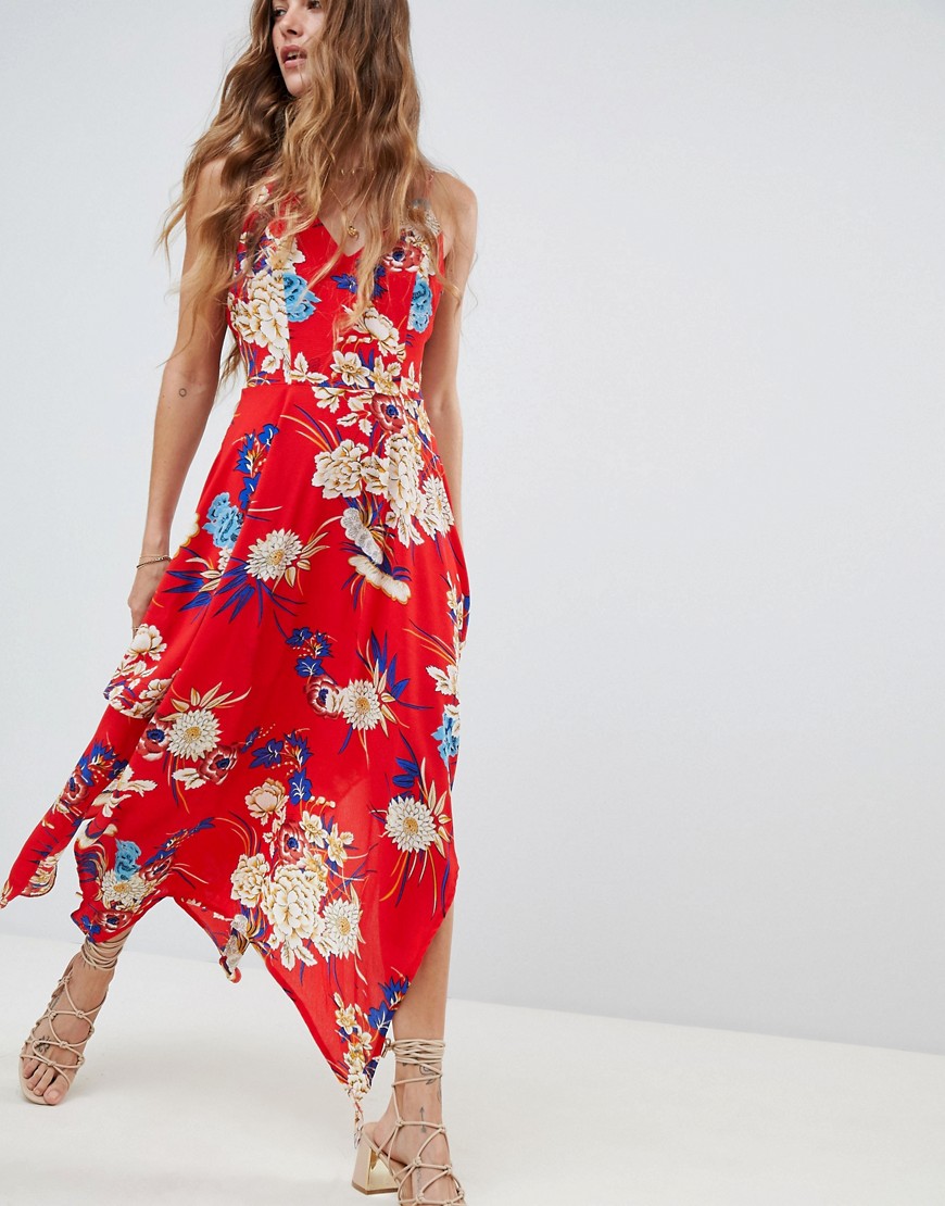 Love & Other Things Floral Frill Maxi Dress