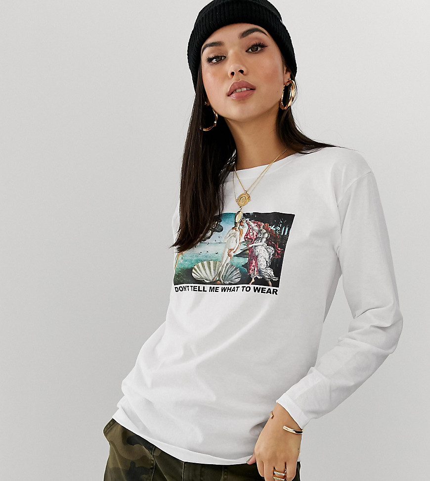 New Girl Order long sleeve t-shirt with renaissance graphic and slogan