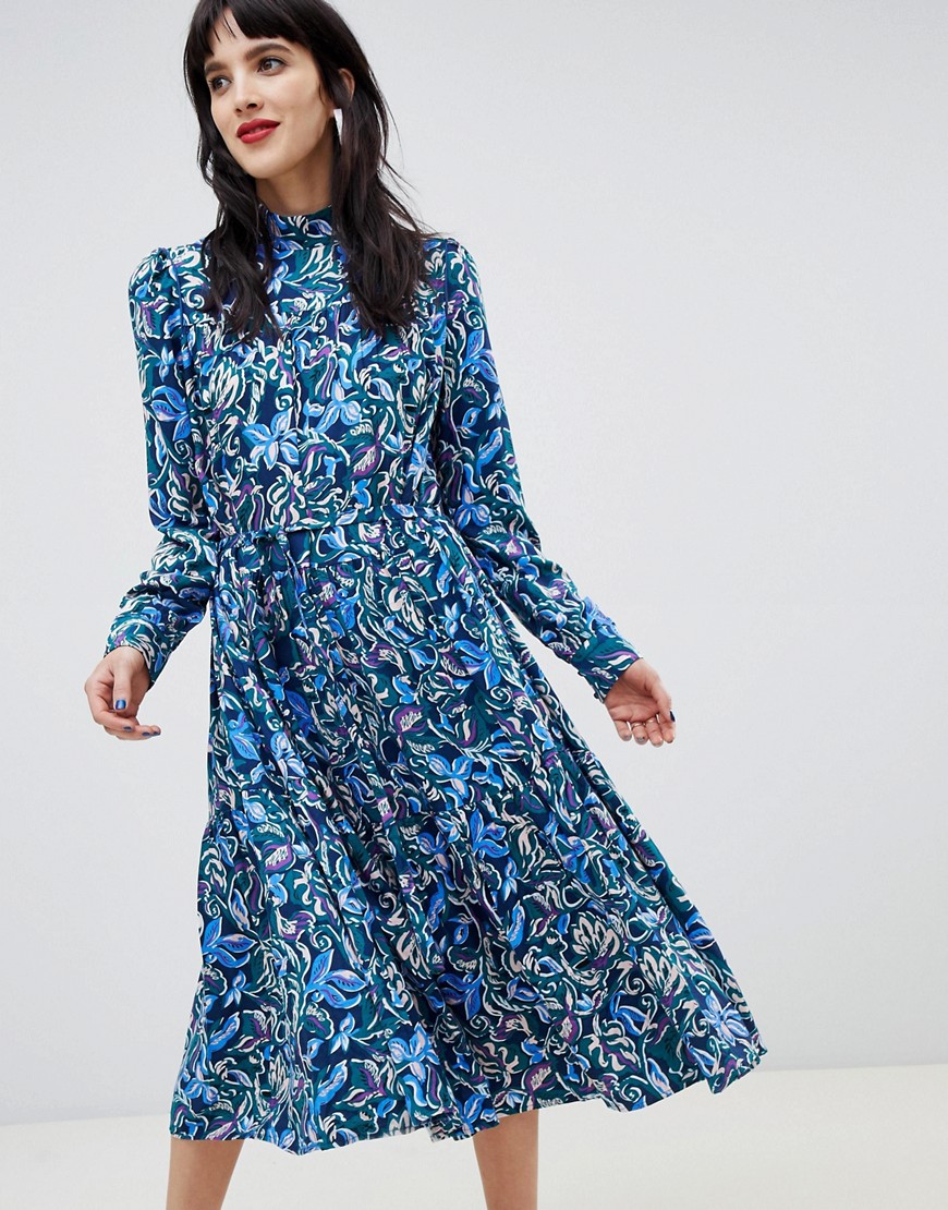 Custommade 70's Midi Dress in Paisley Print