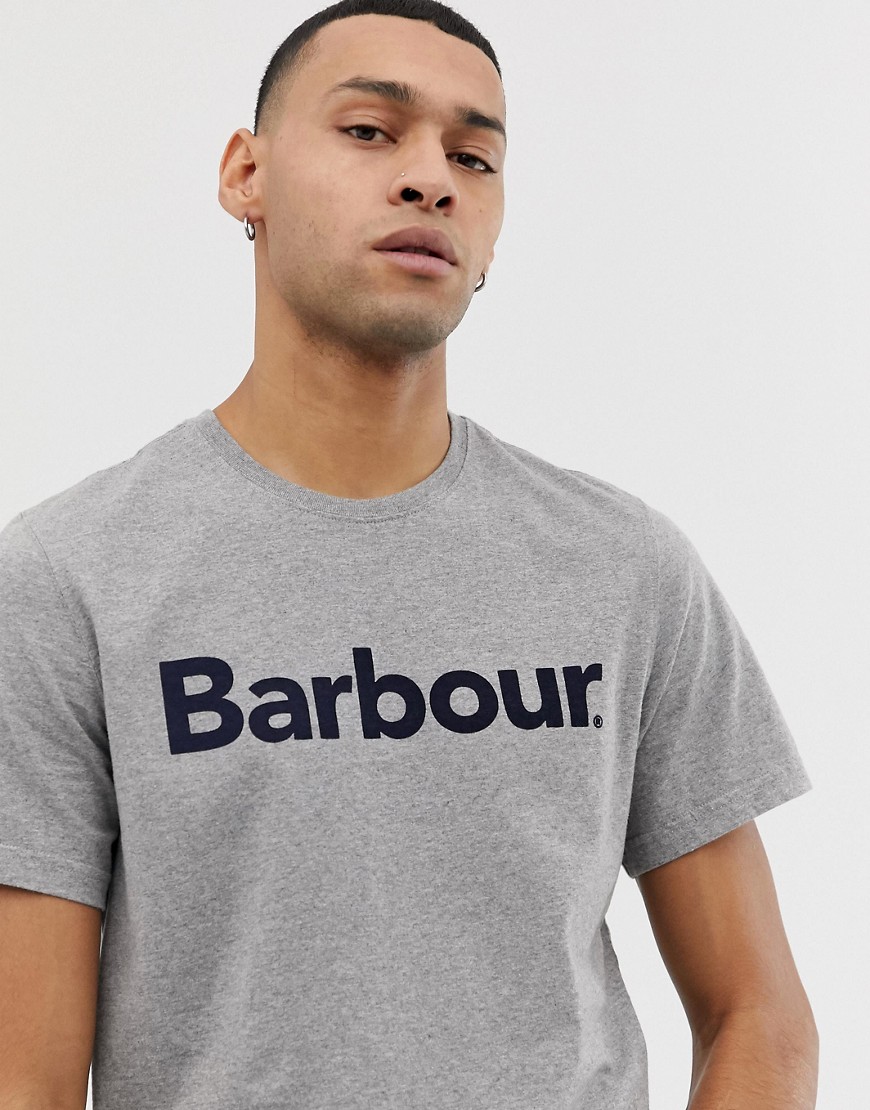 Barbour logo t-shirt in grey