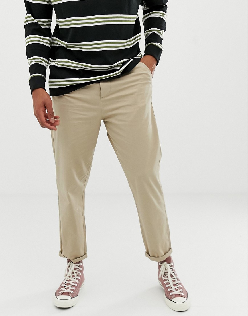 ASOS DESIGN relaxed skater chinos in putty