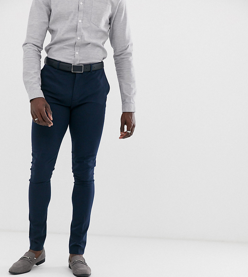 ASOS DESIGN Tall super skinny fit suit trousers in navy