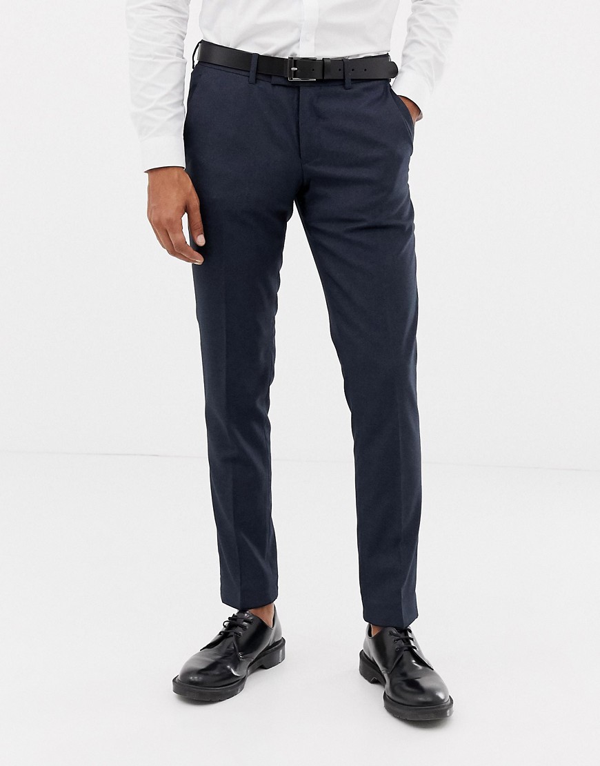 Esprit slim fit suit trousers in blue twisted yarn