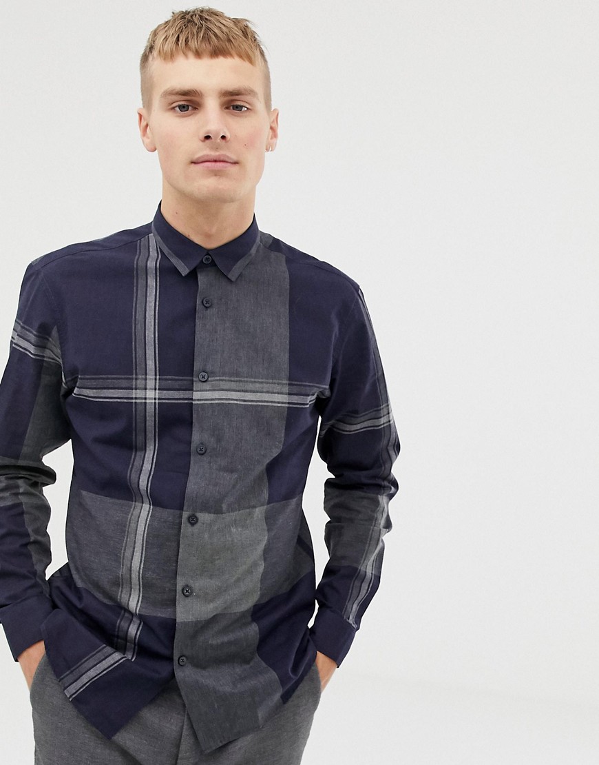 Selected Homme block check shirt in slim fit