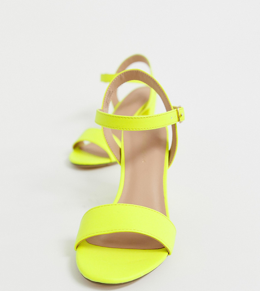 New Look block heel in neon yellow