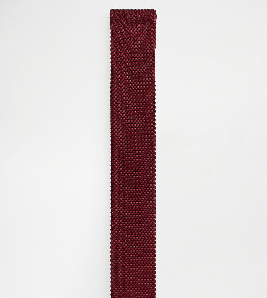 Heart & Dagger knitted tie in burgundy