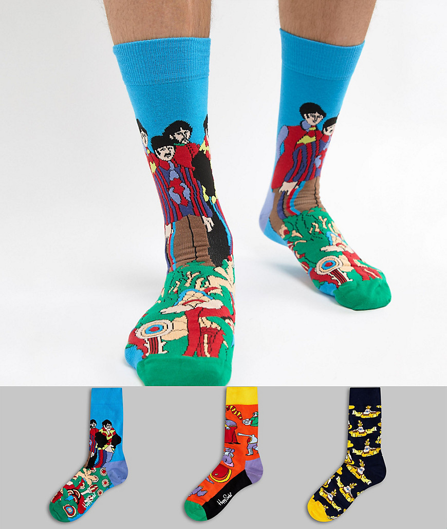3 пары носков Happy Socks x The Beatles - Мульти 