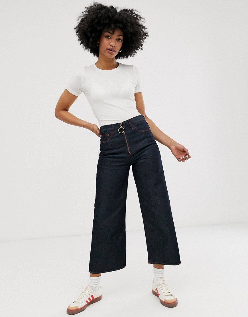 MiH Jeans embroidered straight leg jeans in blue