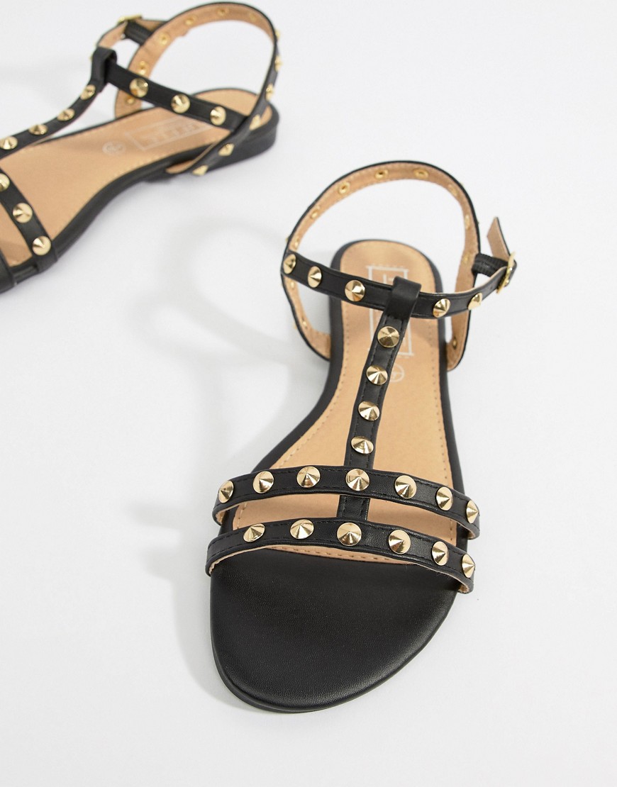 Truffle Collection Flat Sandals - Black