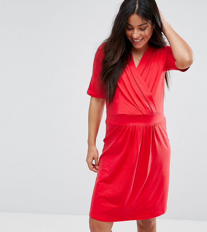 Mamalicious Nursing Wrap Jersey Dress - Red