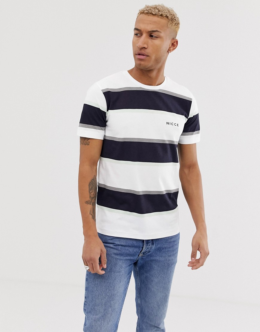 Nicce stripe t-shirt in white