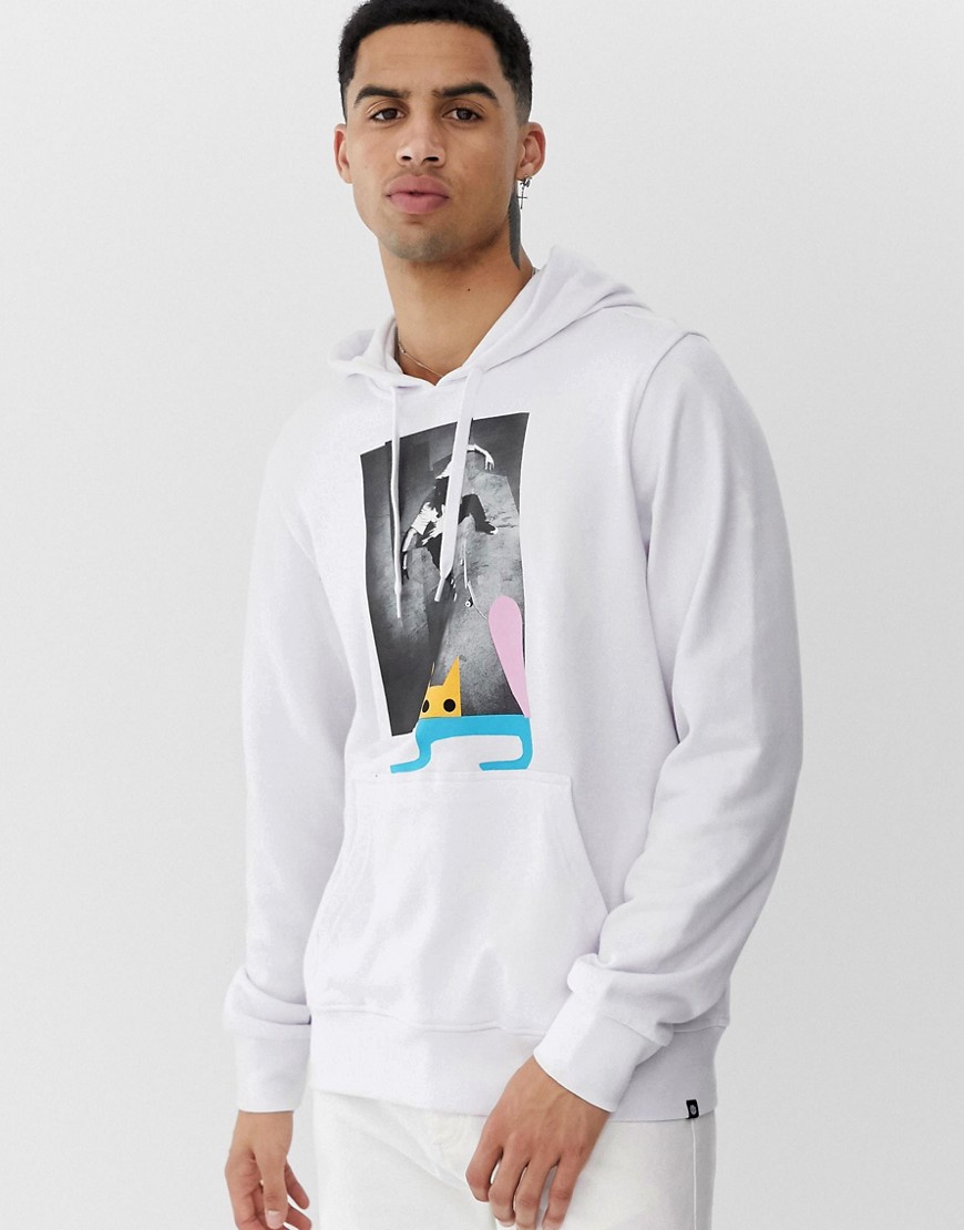 Element hoodie with large chest print in white