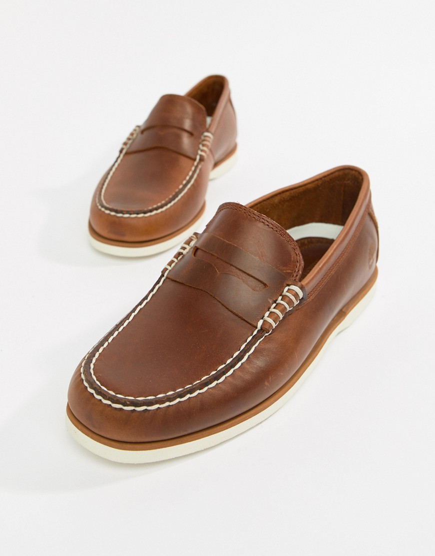 Timberland classic boat shoes in brown leather - Brown