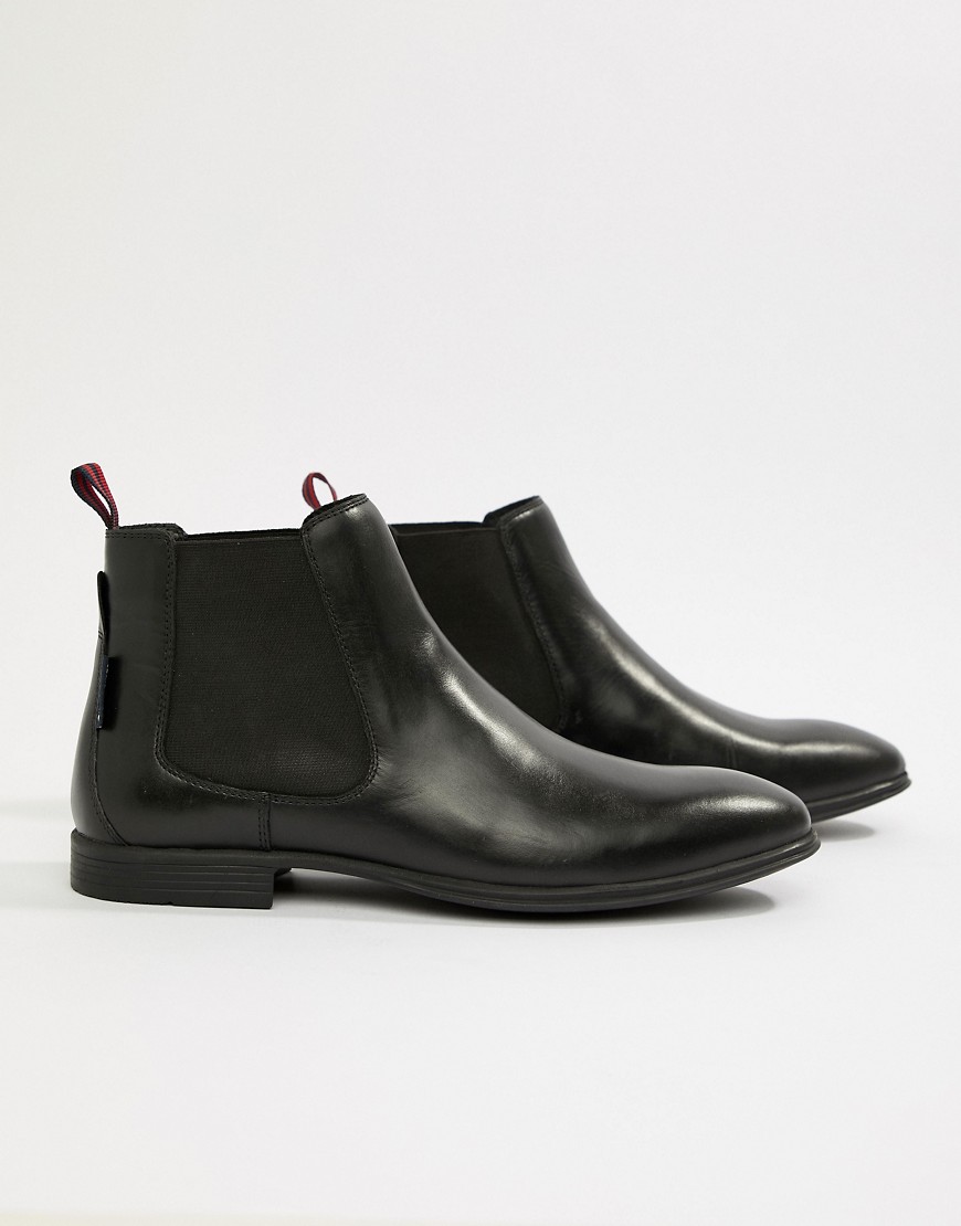 Ben Sherman Leather Chelsea Boot in Black